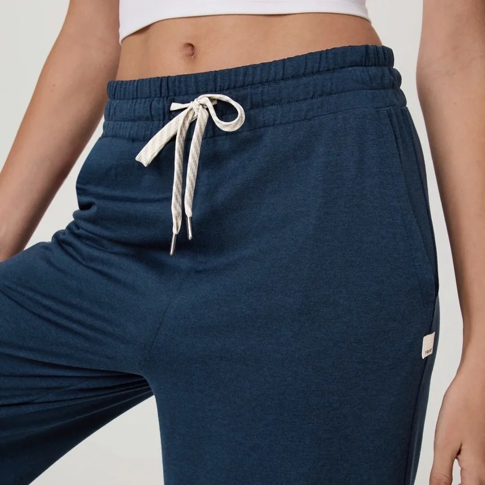 Vuori Halo Essential Wide Leg Pant Small Short Blue Coastal Heather - Picture 2 of 8